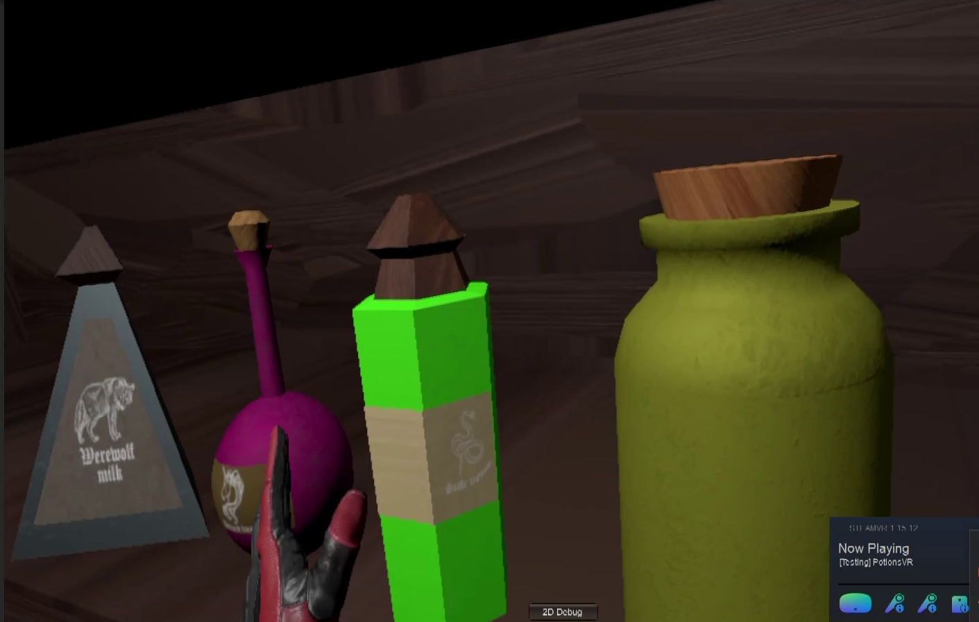 Screenshot of ingredients gameplay in Potions VR.